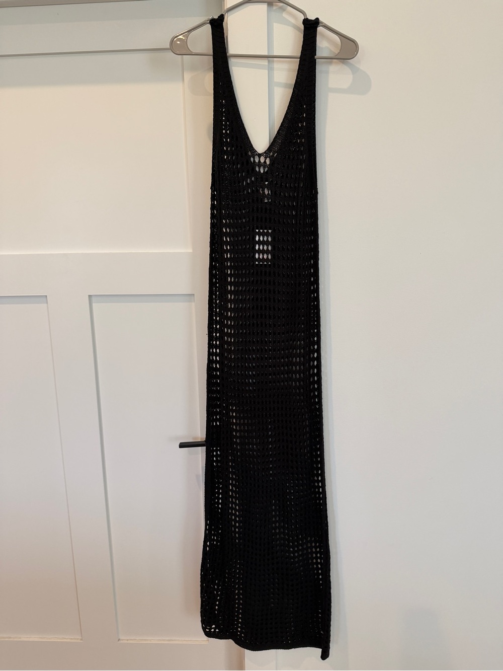 a new day Black Crochet Swim Coverup Maxi